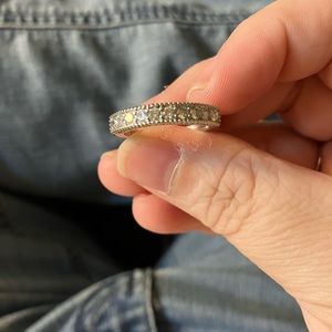 Sterling silver diamond band